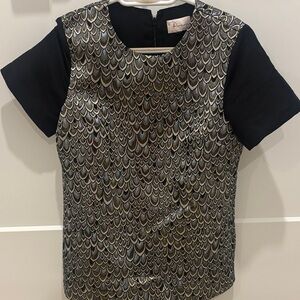 Patterned Black and Gold Women's Top